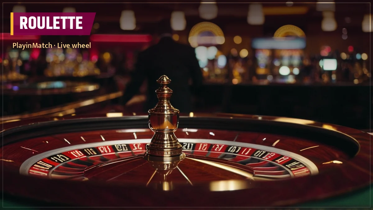 PlayinMatch Roulette tile — live wheel game on the lobby grid